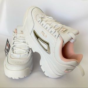 Fila Disruptor II Y2K Pink Metallic NEW Kawaii Chunky Platform Sneakers 6 90s